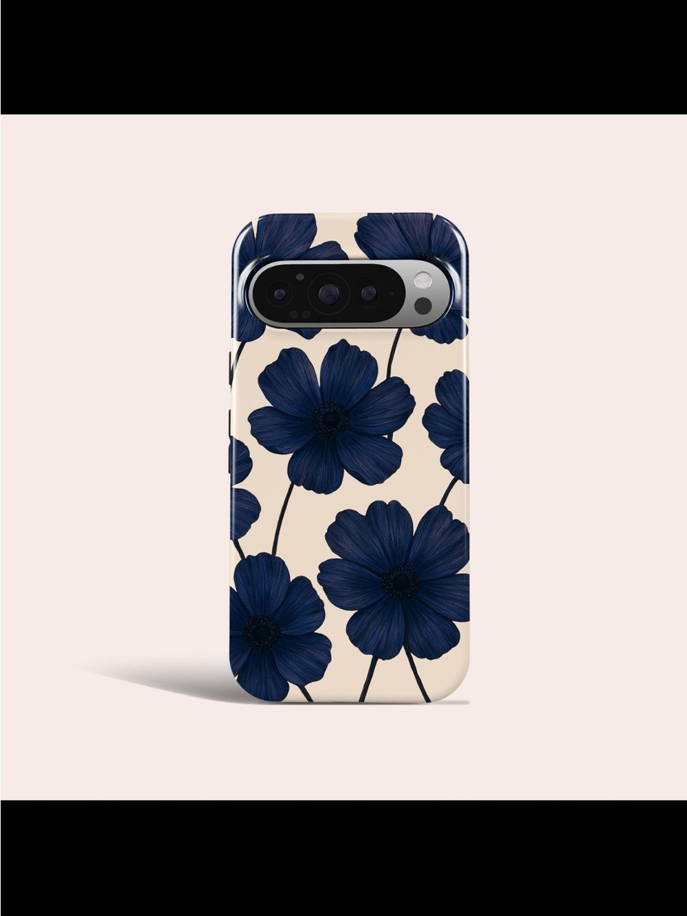 Navy Floral Protective Phone Case - Pixel 7